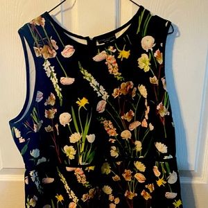 Victoria Beckham Women's Black English Floral Satin Dress